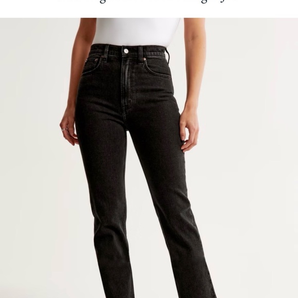 Abercrombie & Fitch Denim - Abercrombie & Fitch The Ankle Straight High Rise Black Jeans